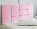 Load image into Gallery viewer, 12 Cubed Padded Headboard in Plush Velvet with Diamante Button
