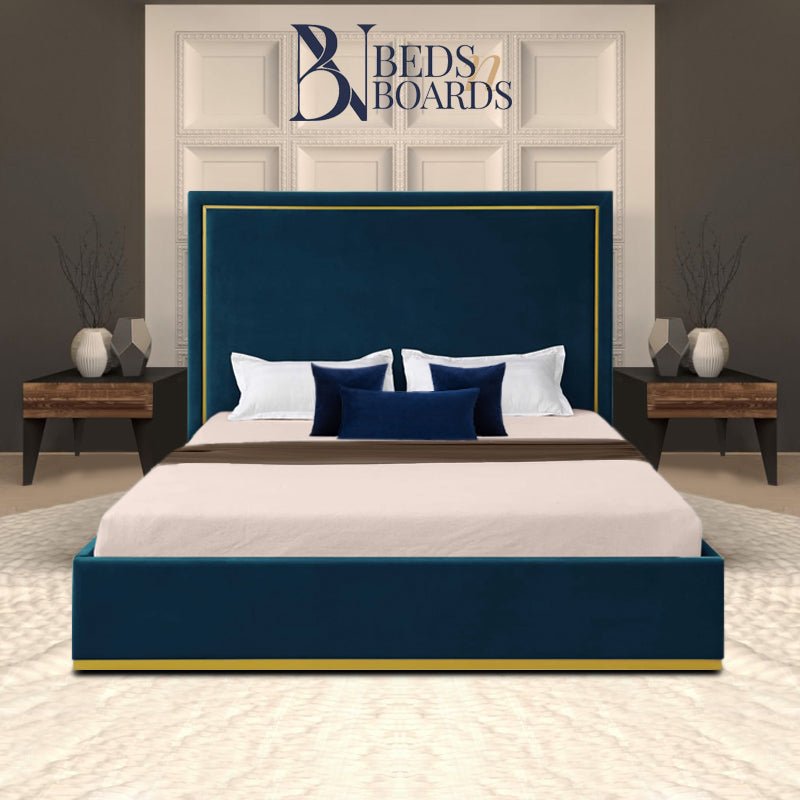 2025 Kensington Luxury Bed – Minimal Gold Trim - BedsnBoards