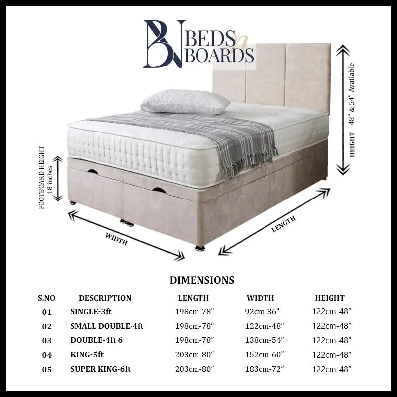 3 Panel Ottoman Divan Bed BedsnBoards