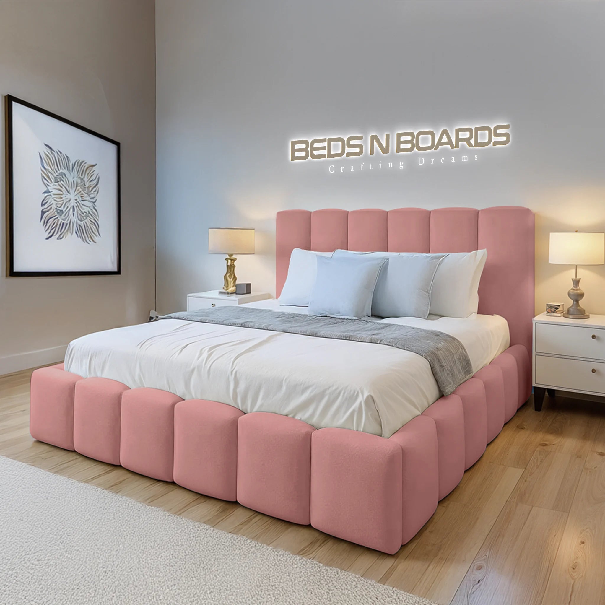 2025 Camden Luxe Bed – Padded Cloud Frame with Optional Storage