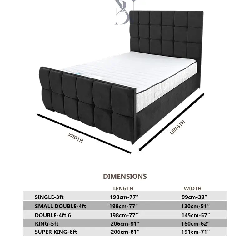 Andorra la Vella Cubed Upholstered Bed