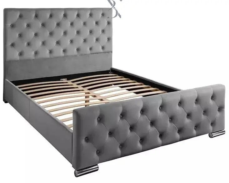 Ankara Dotted Upholstered Bed - BedsnBoards