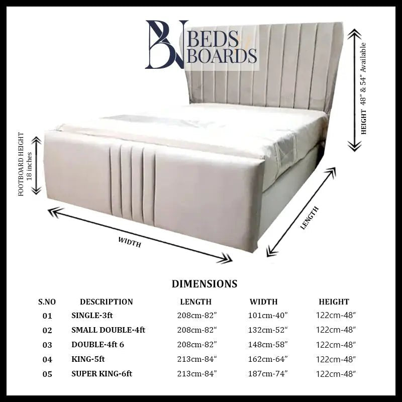 Athens Winged Back Curved Coventry Bed Only Furniture