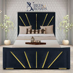 Load image into Gallery viewer, Sunrise gold strip denld frame Luxury Bed
