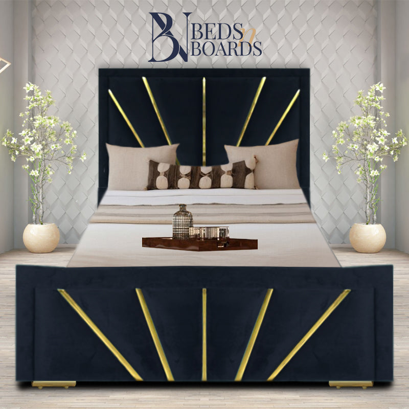 Sunrise gold strip denld frame Luxury Bed