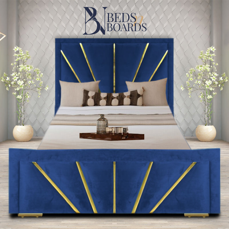 Sunrise gold strip denld frame Luxury Bed