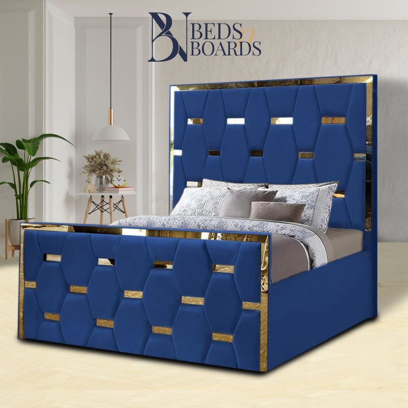2025 Belgravia Luxury Bed – Pyramid Panel Design with Optional Storage - BedsnBoards