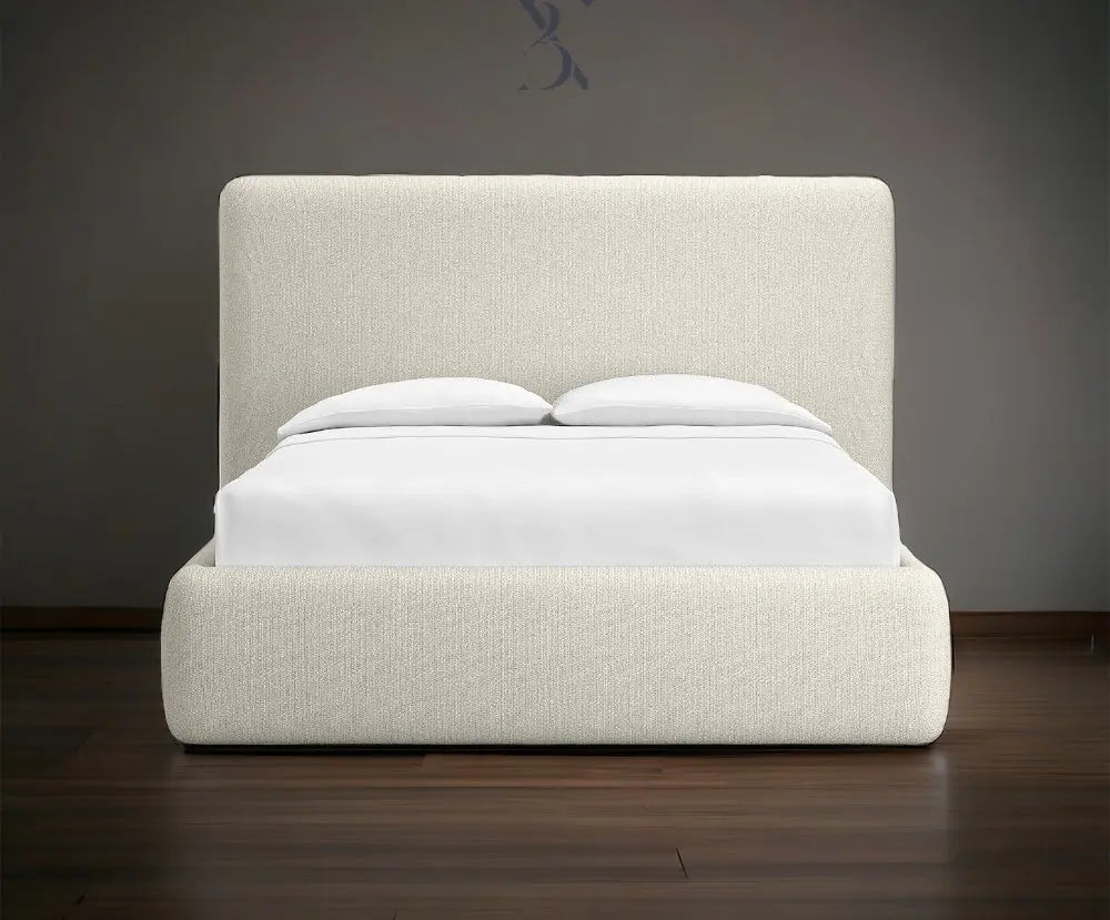 Beautiful Diana Boucle Teddy Beer Cream Luxury Bed - BedsnBoards