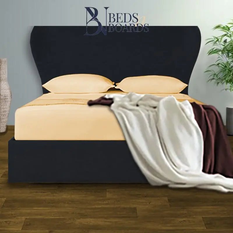 Butterfly Wingback Curved Luxury Bed BedsnBoards