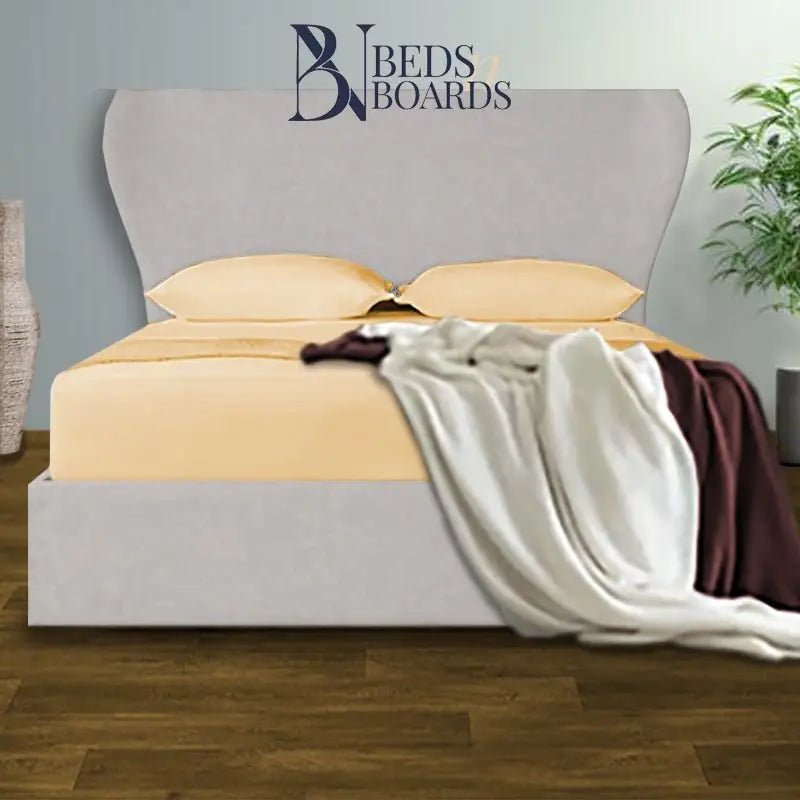 Butterfly Wingback Curved Luxury Bed BedsnBoards