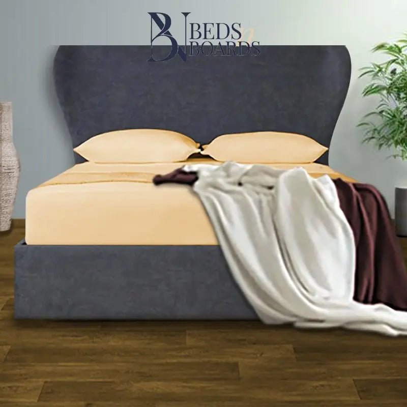 Butterfly Wingback Curved Luxury Bed BedsnBoards