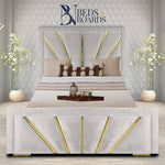 Load image into Gallery viewer, Sunrise gold strip denld frame Luxury Bed

