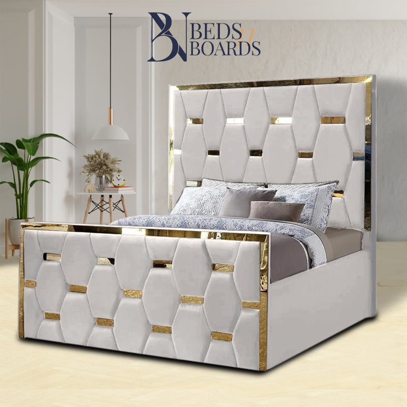 2025 Golden Pyramid Bed with Optional Ottoman Storage