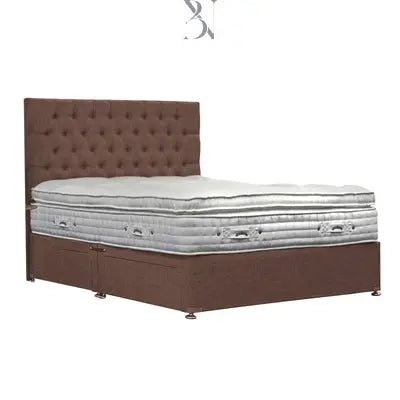 Luxury Chesterfield Bed Set – Ottoman Divan & Buttoned Headboard - BedsnBoards
