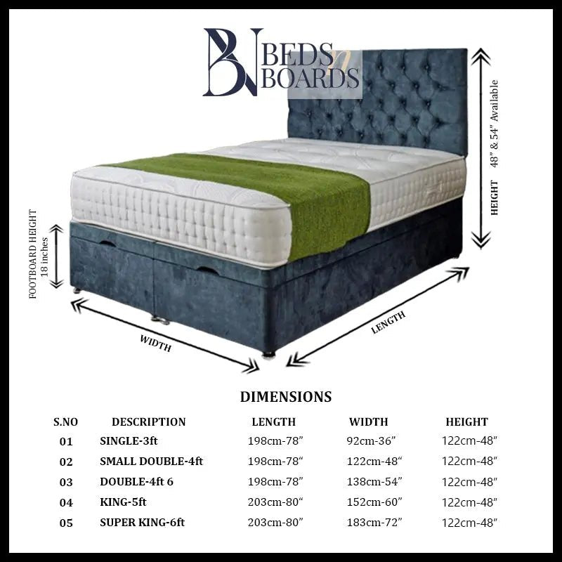 Chesterfield Ottoman Divan Bed BedsnBoards