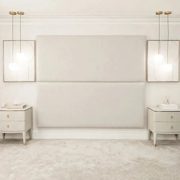 Cloud Boucle Headboard Panel - Double Width Upholstered 90cm Wall Mount - BedsnBoards