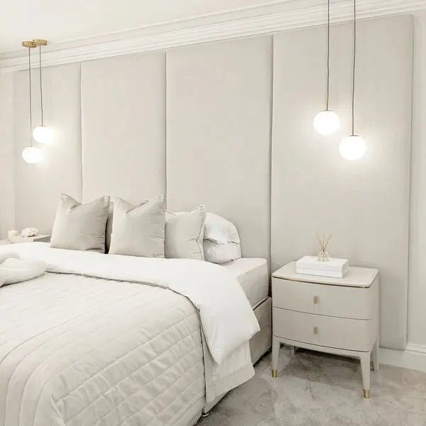 Cloud Boucle Headboard Panel - Double Width Upholstered 90cm Wall Mount - BedsnBoards