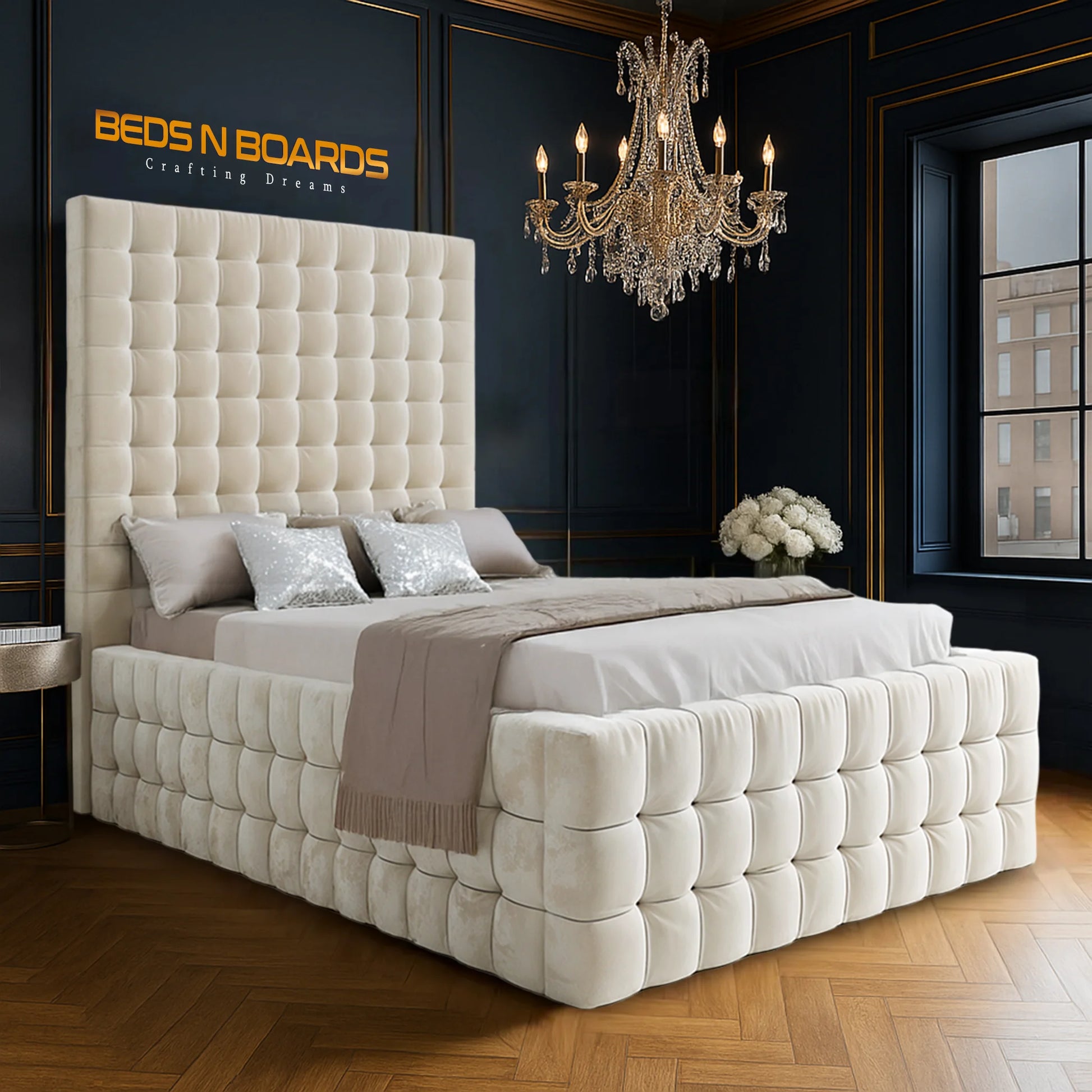 Colchester Crest Luxury Velvet Bed Frame 