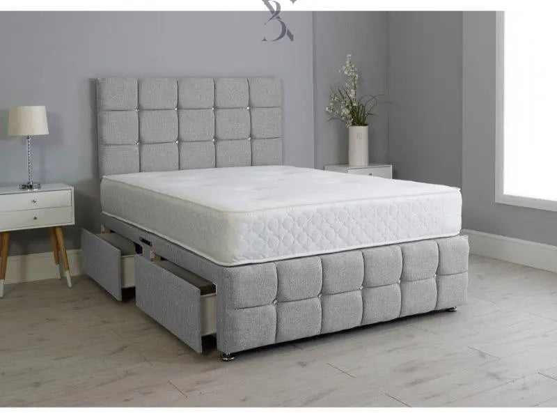 Alistair Cubed Thick Padded Divan Bed Set