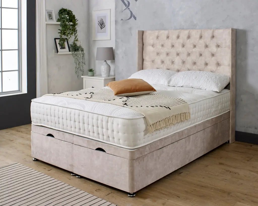 Emily Wing Ottoman Divan Bed - BedsnBoards