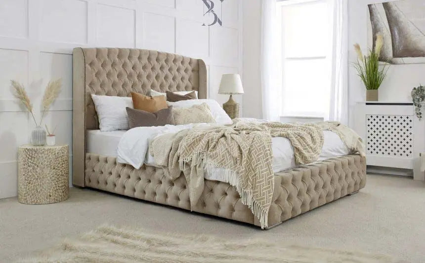 Emmerson Wingback Upholstered Bed Frame