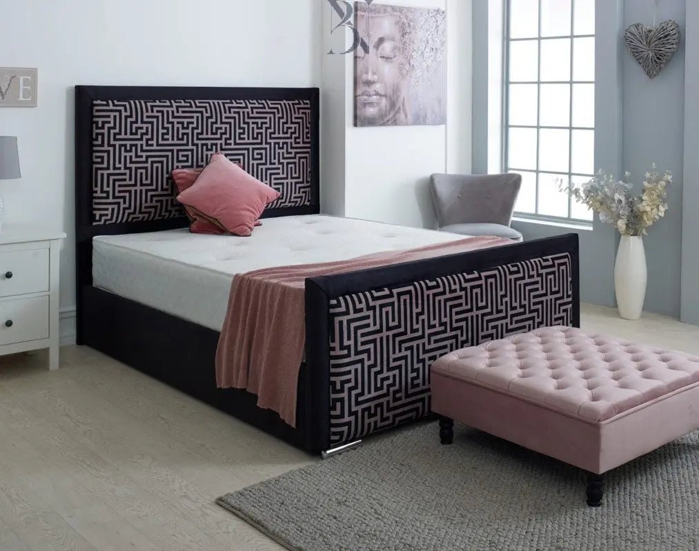 Extravagance Plush Velvet Tile Bed - BedsnBoards
