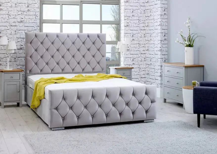 Florida Plush Velvet Upholstered Bed