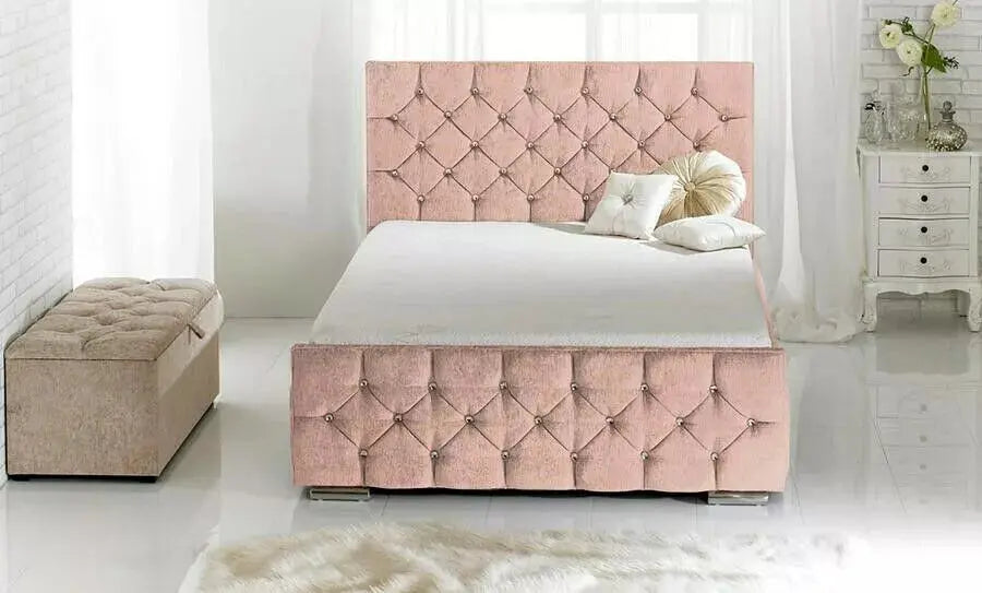 Florida Plush Velvet Upholstered Bed