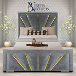 Load image into Gallery viewer, Sunrise gold strip denld frame Luxury Bed
