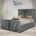 Load image into Gallery viewer, Sunrise gold strip denld frame Luxury Bed
