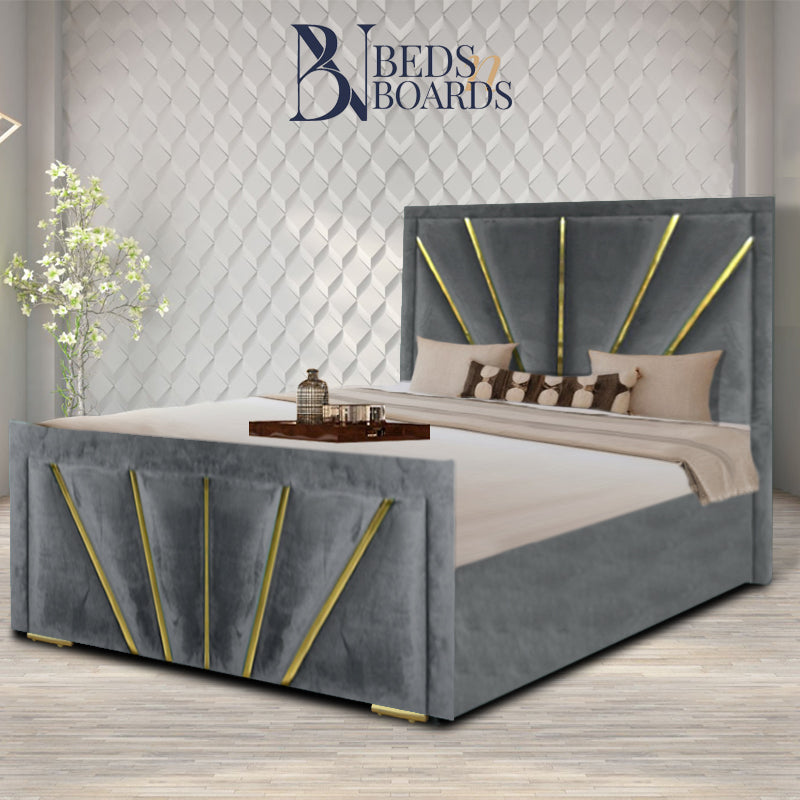 Sunrise gold strip denld frame Luxury Bed