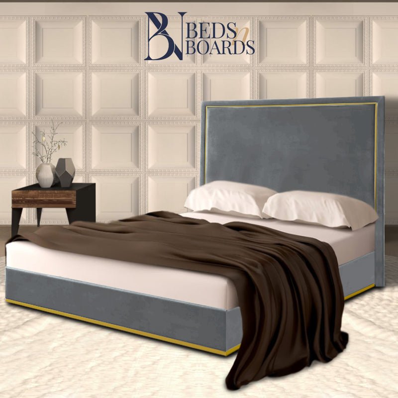 2025 Kensington Luxury Bed – Minimal Gold Trim - BedsnBoards