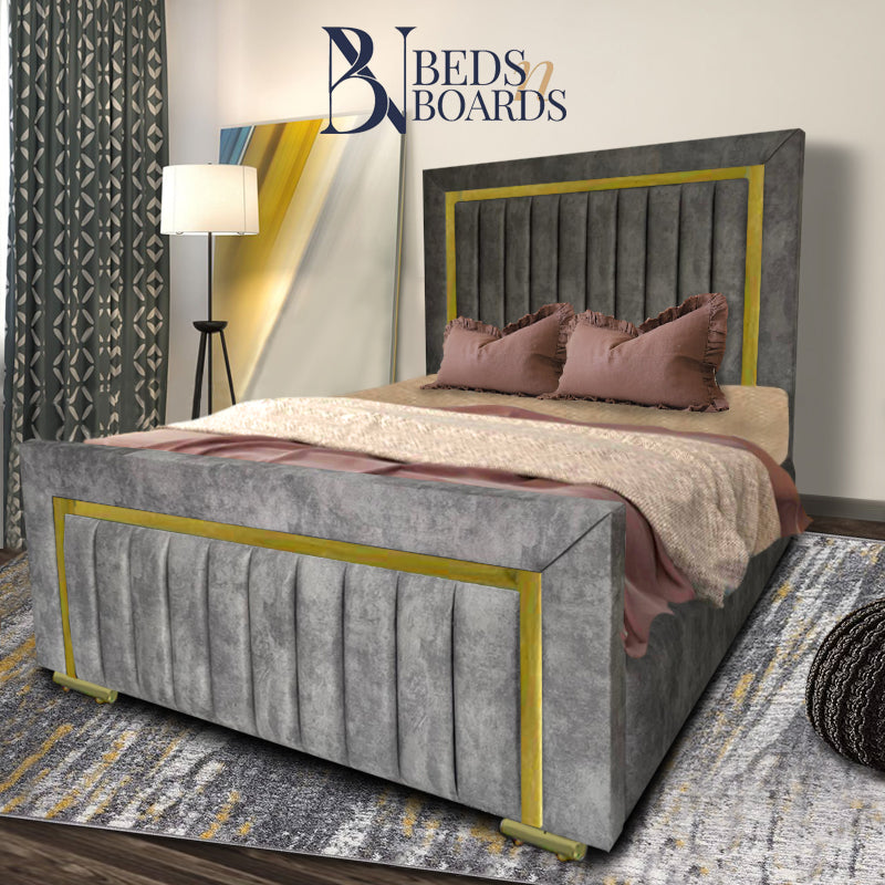 2025 Golden Ibiza Linear Bed with Gold Fabric Lining