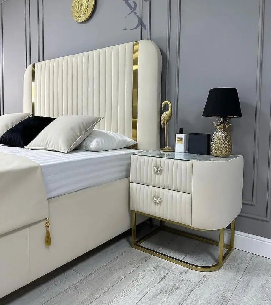 Golden Strip Panelled upholstered Premium bed