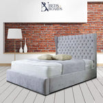 Load image into Gallery viewer, Madrid Wingback Curved Dotted Bed Only Furniture
