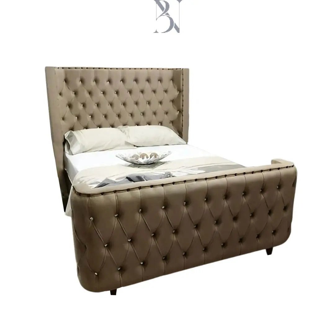 Marilyn Wingback Upholstered Bed - BedsnBoards