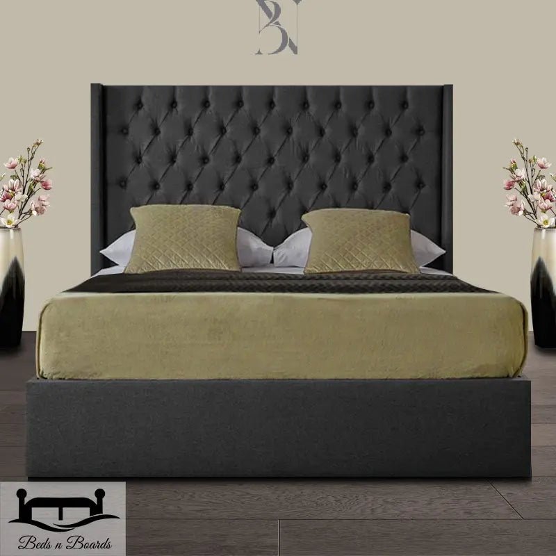 Marley Dotted Buttons Luxury Bed - BedsnBoards