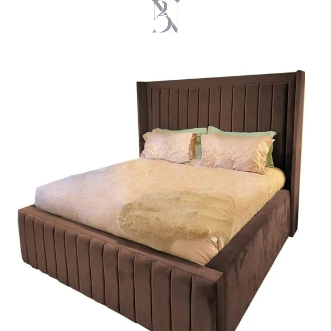 Merry Wingback Upholstered Bed Frame - BedsnBoards