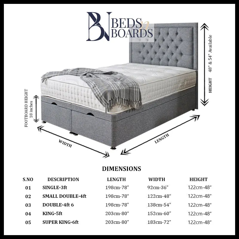 Miami Ottoman Divan Bed BedsnBoards