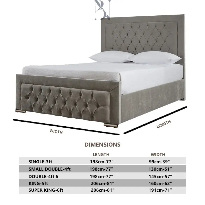 Milano Plain Border Luxury Bed - BedsnBoards