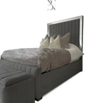 Load image into Gallery viewer, Mirrored Border Panelled Upholstered Bed Frame
