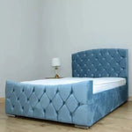 Load image into Gallery viewer, New Half Moon Curved Upholstered Sleigh bed
