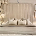 Load image into Gallery viewer, Nori Cream Boucle Luxury Panelled Bed
