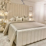 Load image into Gallery viewer, Nori Cream Boucle Luxury Panelled Bed
