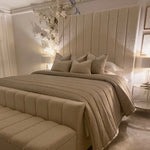 Load image into Gallery viewer, Nori Cream Boucle Luxury Panelled Bed
