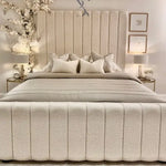 Load image into Gallery viewer, Nori Cream Boucle Luxury Panelled Bed
