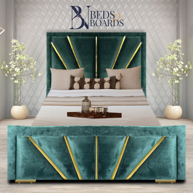 Sunrise gold strip denld frame Luxury Bed