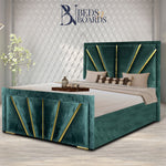 Load image into Gallery viewer, Sunrise gold strip denld frame Luxury Bed

