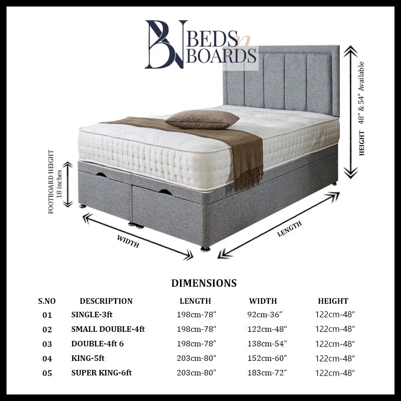 Olivia Bumper Liner Ottoman Divan Bed BedsnBoards