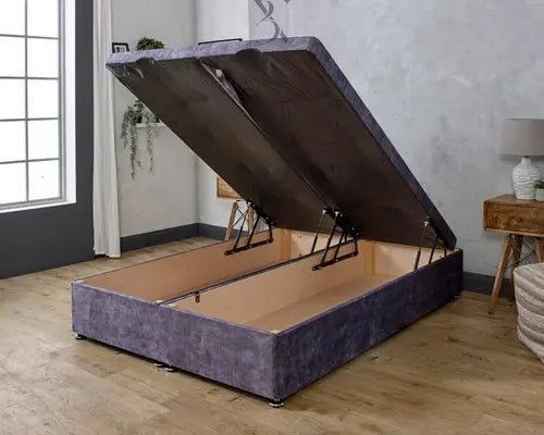 Luxury Ottoman Bed Base – Plush Velvet Upholstery & Hidden Storage - BedsnBoards